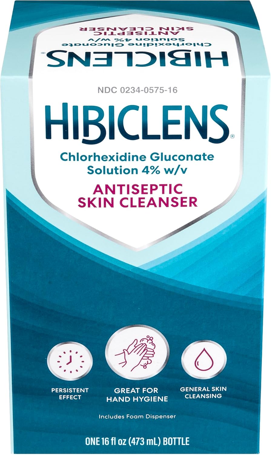 – Antimicrobial, Antiseptic Soap and Skin Cleanser – Foaming Pump Included – 16 Oz – for Home and Hospital – 4% CHG