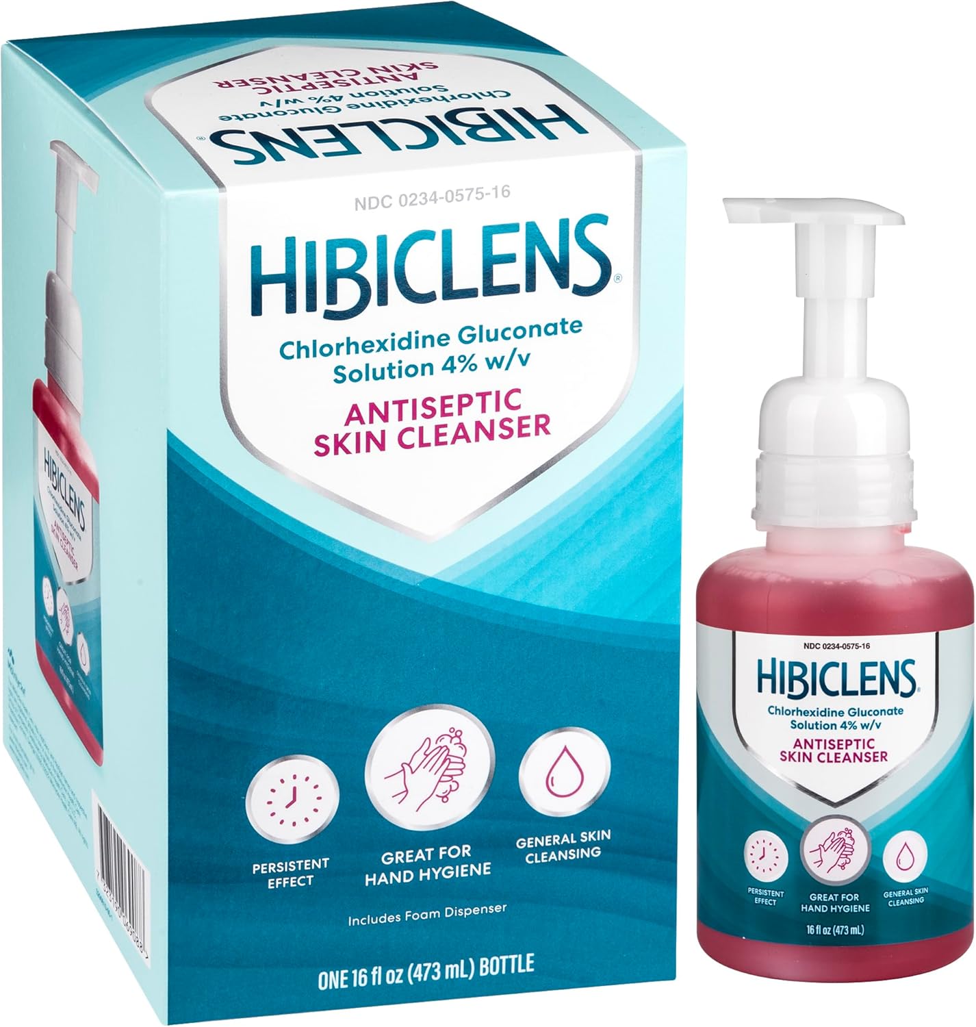 – Antimicrobial, Antiseptic Soap and Skin Cleanser – Foaming Pump Included – 16 Oz – for Home and Hospital – 4% CHG