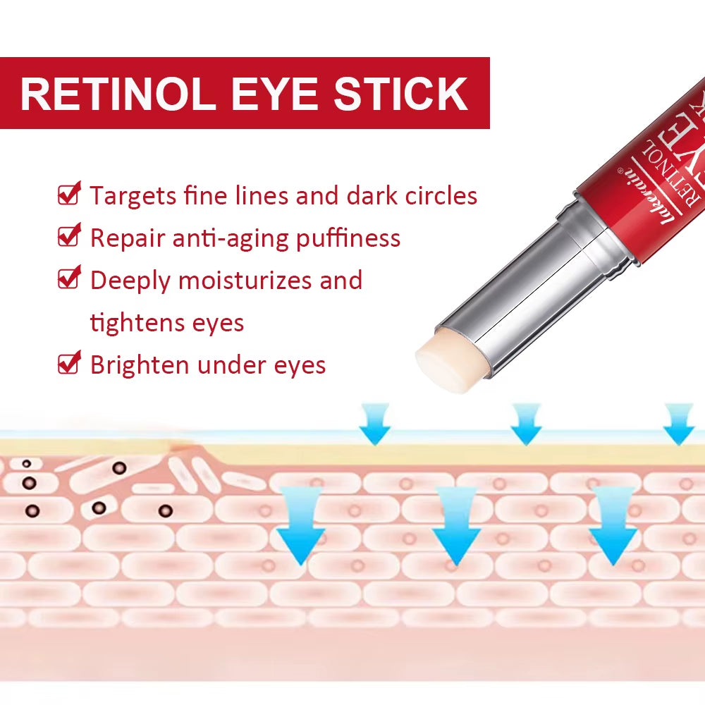 Revitalize Your Eyes: Retinol Eye Cream Stick for Dark Circles, Puffiness & Fine Lines - Instant Eye Repair Serum for All Skin Types